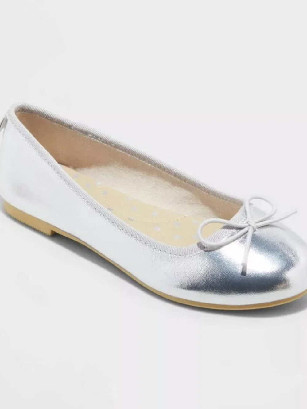 NEW Kids' Diana Slip-On Ballet Flats - Cat & Jack™ Silver 5